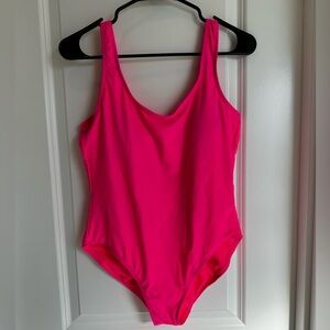 One-piece hot pink swimsuit